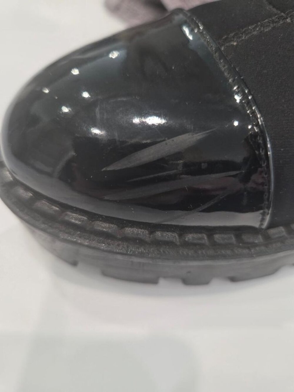 Zara Black Stretch Ankle Bootie with Patent Toe Cap  9/Eur 39 - Picture 14 of 14